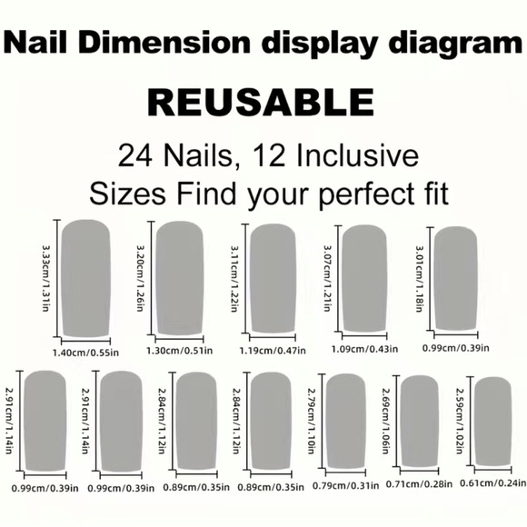 NEW: 24pcs Luxury Glossy Pink Press On, Extra Long Square Rhinestone Fake Nails - Picture 4 of 4